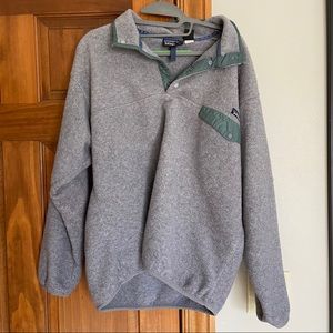 VINTAGE Patagonia Gray Synchilla Button Snaps
